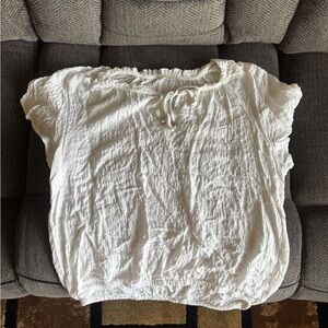 Jane and Delancey Small White Blouse with Silver Accents